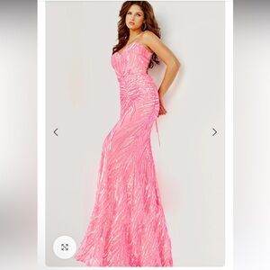 Jovani Neon Pink Sequin Dress